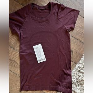 lululemon burgandy swiftly tech tshirt